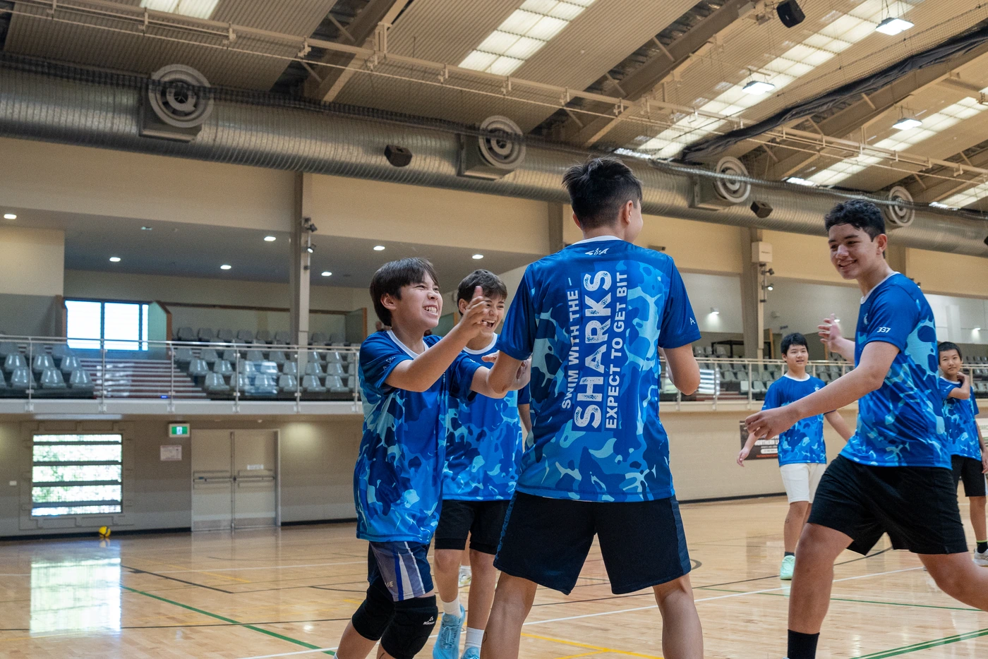 Sharks Camp athletes training together on the Gold Coast